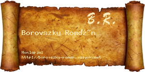 Borovszky Román névjegykártya